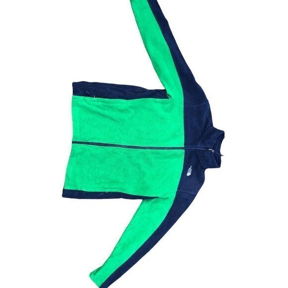 THE North Face Fleece Sweatshirt XL Boys Green/Navy Blue - Picture 8 of 14